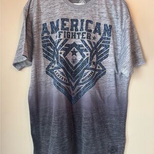 American Fighter Gradient Gray and Blue Tee